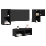 Gabinetes de pared para TV 4 pcs Roble Negro en Muebles TV | Comprar online en Foru.es