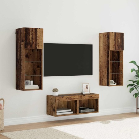 Gabinetes de pared para TV 4 pcs Roble artesanal en Muebles TV | Comprar online en Foru.es