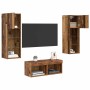 Gabinetes de pared para TV 4 pcs Roble artesanal en Muebles TV | Comprar online en Foru.es