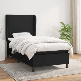 Box spring bed with black fabric mattress 90x190 cm by vidaXL, Beds and slatted bases - Ref: Foro24-3127767, Price: 320,80 €,...