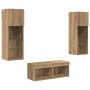 Gabinetes de pared para TV 4 pcs Roble Negro en Muebles TV | Comprar online en Foru.es