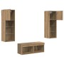 Gabinetes de pared para TV 4 pcs Roble Negro en Muebles TV | Comprar online en Foru.es