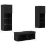 Gabinetes de pared para TV 4 pcs Roble Negro en Muebles TV | Comprar online en Foru.es