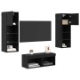 Gabinetes de pared para TV 4 pcs Roble Negro en Muebles TV | Comprar online en Foru.es