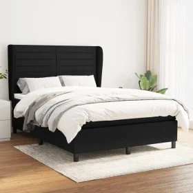 Box spring bed with black fabric mattress 140x190 cm by vidaXL, Beds and slatted bases - Ref: Foro24-3128039, Price: 512,25 €...