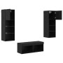 Gabinetes de pared para TV 4 pcs Roble Negro en Muebles TV | Comprar online en Foru.es