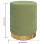 Hocker de almacenaje redondo verde mostaza terciopelo 31 x 37 cm en Taburetes y sillas plegables | Comprar online en Foru.es