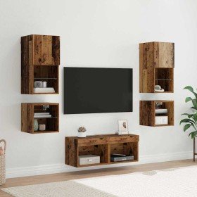 Unidades de pared para TV 8 pcs Madera vieja en Muebles TV | Comprar online en Foru.es
