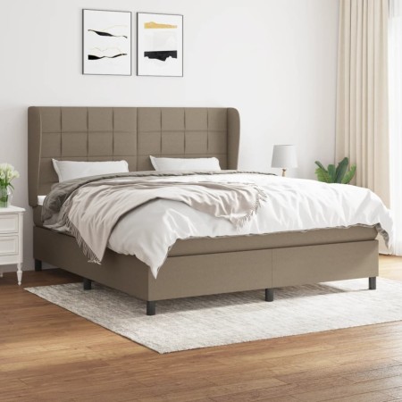 Cama box spring con colchón tela gris taupe 160x200 cm de vidaXL, Camas y somieres - Ref: Foro24-3127977, Precio: 586,64 €, D...