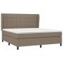 Cama box spring con colchón tela gris taupe 160x200 cm de vidaXL, Camas y somieres - Ref: Foro24-3127977, Precio: 586,64 €, D...