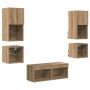 Unidades de pared para TV 8 pcs Roble artesanal en Muebles TV | Comprar online en Foru.es