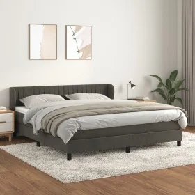Box spring bed with dark gray velvet mattress 180x200 cm by vidaXL, Beds and slatted bases - Ref: Foro24-3127626, Price: 514,...