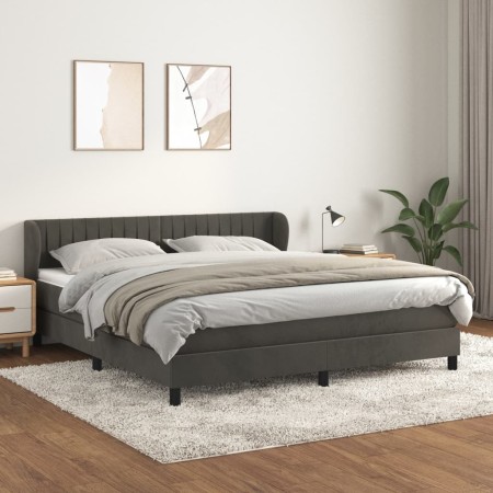 Cama box spring con colchón terciopelo gris oscuro 180x200 cm de vidaXL, Camas y somieres - Ref: Foro24-3127626, Precio: 532,...