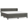Cama box spring con colchón terciopelo gris oscuro 180x200 cm de vidaXL, Camas y somieres - Ref: Foro24-3127626, Precio: 532,...