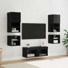 Unidades de pared para TV 8 pcs Roble Negro en Muebles TV | Comprar online en Foru.es