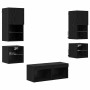 Unidades de pared para TV 8 pcs Roble Negro en Muebles TV | Comprar online en Foru.es