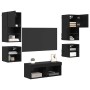 Unidades de pared para TV 8 pcs Roble Negro en Muebles TV | Comprar online en Foru.es