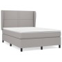 Cama box spring con colchón tela gris claro 140x190 cm de vidaXL, Camas y somieres - Ref: Foro24-3127877, Precio: 494,16 €, D...