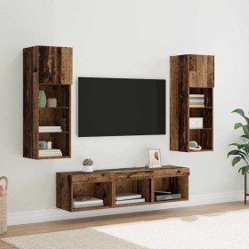 Unidades de pared para TV Montaje en la pared 5 pcs Roble Negro en Muebles TV | Comprar online en Foru.es