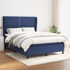 Box spring bed with blue fabric mattress 140x200 cm by vidaXL, Beds and slatted bases - Ref: Foro24-3127891, Price: 491,85 €,...