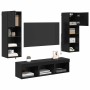 Unidades de pared para TV Montaje en la pared 5 pcs Roble Negro en Muebles TV | Comprar online en Foru.es