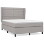 Cama box spring con colchón tela gris claro 140x200 cm de vidaXL, Camas y somieres - Ref: Foro24-3128045, Precio: 503,18 €, D...
