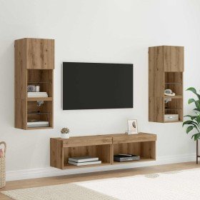 Unidad de Pared para TV 6 pcs Roble artesanal en Muebles TV | Comprar online en Foru.es
