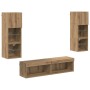 Unidad de Pared para TV 6 pcs Roble artesanal en Muebles TV | Comprar online en Foru.es