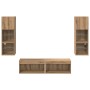 Unidad de Pared para TV 6 pcs Roble artesanal en Muebles TV | Comprar online en Foru.es