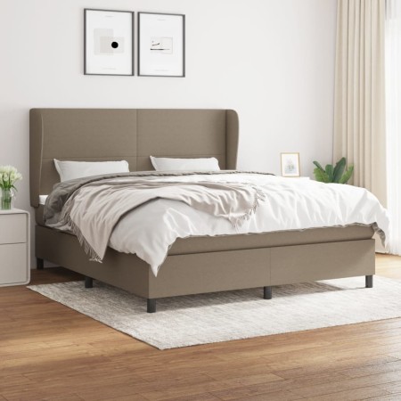 Cama box spring con colchón tela gris taupe 160x200 cm de vidaXL, Camas y somieres - Ref: Foro24-3127817, Precio: 631,77 €, D...