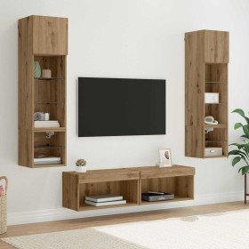 Unidad de Pared para TV 6 pcs Roble artesanal en Muebles TV | Comprar online en Foru.es