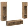 Unidad de Pared para TV 6 pcs Roble artesanal en Muebles TV | Comprar online en Foru.es