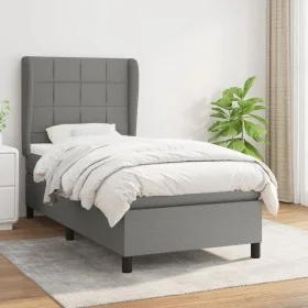 Box spring bed with dark gray fabric mattress 90x190 cm by vidaXL, Beds and slatted bases - Ref: Foro24-3127926, Price: 337,0...