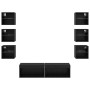 Mueble de TV con tira de luces LED 8 pcs Roble Negro Cristal en Muebles TV | Comprar online en Foru.es