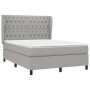 Cama box spring con colchón tela gris claro 140x190 cm de vidaXL, Camas y somieres - Ref: Foro24-3128197, Precio: 527,39 €, D...