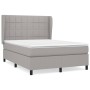 Cama box spring con colchón tela gris claro 140x190 cm de vidaXL, Camas y somieres - Ref: Foro24-3127957, Precio: 527,29 €, D...