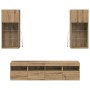 Unidades de TV de Pared con LED 5 pcs Roble artesanal en Muebles TV | Comprar online en Foru.es