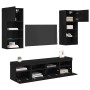Unidades de TV de Pared con LED 5 pcs Roble Negro en Muebles TV | Comprar online en Foru.es