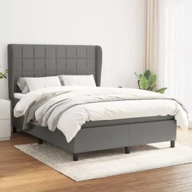 Cama box spring con colchón tela gris oscuro 140x200 cm de vidaXL, Camas y somieres - Ref: Foro24-3127966, Precio: 502,00 €, ...