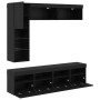 Mueble de TV 7 pcs Roble Negro Madera de ingeniería en Muebles TV | Comprar online en Foru.es