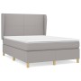 Cama box spring con colchón tela gris claro 140x200 cm de vidaXL, Camas y somieres - Ref: Foro24-3128365, Precio: 512,22 €, D...