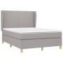 Cama box spring con colchón tela gris claro 140x200 cm de vidaXL, Camas y somieres - Ref: Foro24-3128365, Precio: 512,22 €, D...