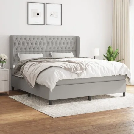 Boxspringbett mit hellgrauer Stoffmatratze 180x200 cm von vidaXL, Betten und Lattenroste - Ref: Foro24-3128221, Preis: 602,77...
