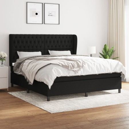 Cama box spring con colchón tela negro 180x200 cm de vidaXL, Camas y somieres - Ref: Foro24-3128223, Precio: 645,78 €, Descue...