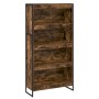 Estantería para libros 2 pcs Roble Humo 80 x 30 x 155 cm en Librerías y estanterías | Comprar online en Foru.es