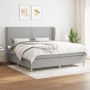 Cama box spring con colchón tela gris claro 200x200 cm de vidaXL, Camas y somieres - Ref: Foro24-3128469, Precio: 633,98 €, D...