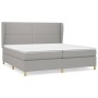 Cama box spring con colchón tela gris claro 200x200 cm de vidaXL, Camas y somieres - Ref: Foro24-3128469, Precio: 633,98 €, D...