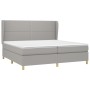 Cama box spring con colchón tela gris claro 200x200 cm de vidaXL, Camas y somieres - Ref: Foro24-3128469, Precio: 633,98 €, D...