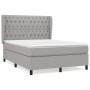 Cama box spring con colchón tela gris claro 140x200 cm de vidaXL, Camas y somieres - Ref: Foro24-3128205, Precio: 504,75 €, D...
