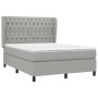 Cama box spring con colchón tela gris claro 140x200 cm de vidaXL, Camas y somieres - Ref: Foro24-3128205, Precio: 504,75 €, D...